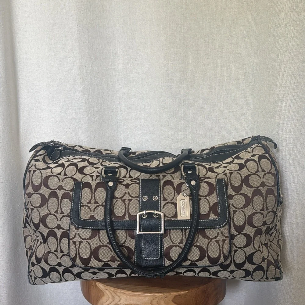 Coach Signature Canvas Carryall Duffel Bag in Brown/Khaki